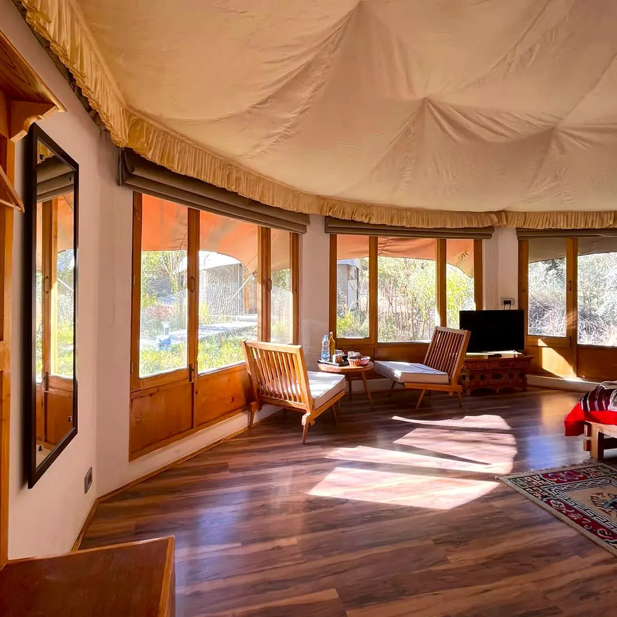 Chalet Seabuckthorn — Under canvas ceilings