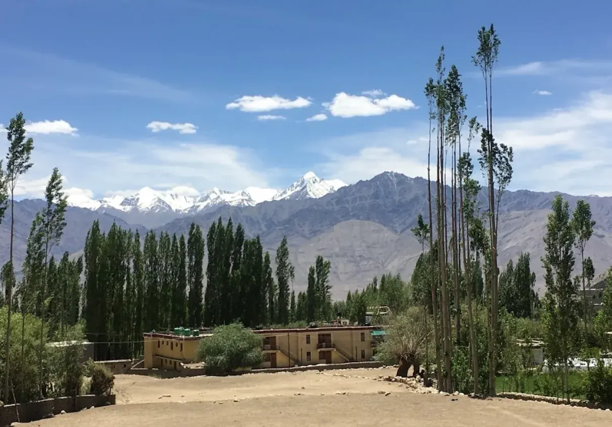 Hotel Jorchung — The view over Leh