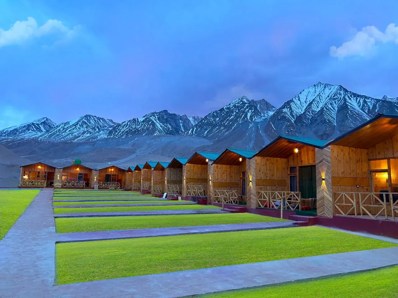 Pangong Pearl — Blue dusk over the row