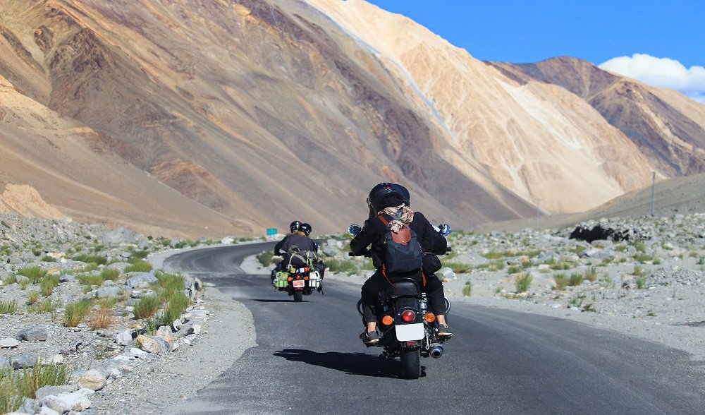 Motorcycle,Travelers,Ride,In,Indian,Himalaya,Roads,leh,Ladakh,.